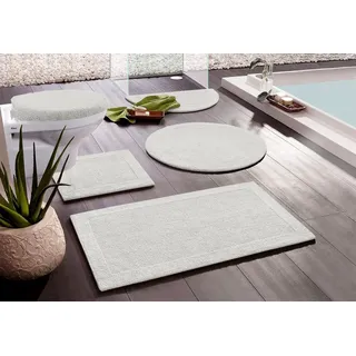 my home Badematte »Kapra, Badvorleger, Badezimmer Teppich« Höhe 14 mm beidseitig nutzbar   fußbodenheizungsgeeignet   strapazierfähig mit Bordüre, Badteppich, Badematte, Baumwolle, beige