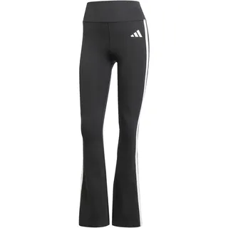adidas Women's Optime Essentials 3 Stripes Flared Leggings, Black/White, L