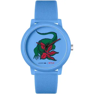 Lacoste Analog Quarzuhr für Herren Lacoste.12.12 x Netflix mit Blaues Silikonarmband - 44 mm) - Blau