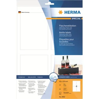 Herma Flaschenetiketten Inkjet, 45.7x21.2mm, weiß, glänzend, 10 Blatt (8882)