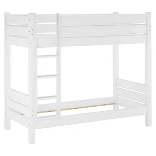Etagenbett extra stabil 100x200 Nische 100 Kiefer-Hochbett weiß Zubehör wählbar V-60.16-10Wohne Zubehör - Weiß