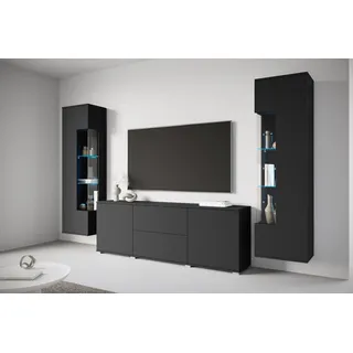OTTO home INOSIGN Wohnwand »KENIA« Komplett-Set, 3 Stk. tlg., schwarz