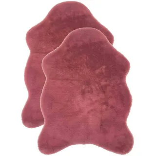 Astra Dekofell Elda , Rot , Textil , 55x80 cm , Oeko-Tex® Standard 100 , Teppiche und Böden, Teppiche, Schaffelle & Kuhfelle