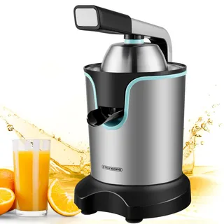 Steinborg Saftpresse elektrisch Zitruspresse 800 Watt Longlife-Motor Edelstahl Elektrische Entsafter Auto-Start-Stop Zitronenpresse Spülmaschinengeeignet Fruchtpresse Citrus-Entsafter Orangenpresse