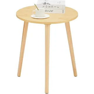 Runder Beistelltisch 42 cm Ø Massivholz Skandinavisch Wohnzimmer Schlafzimmer