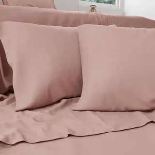PETTI Artigiani Italiani - Perkal, Bettlaken für Doppelbett, Baumwolle, Perkal, Bettwäsche-Set für Doppelbett, Bettlaken Puder, 100% Made in Italy