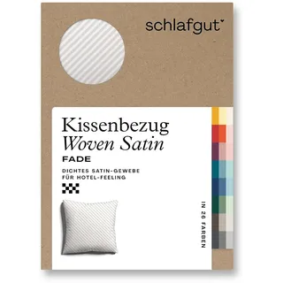 schlafgut Kissenbezug Woven Satin Fade 40 x 40 cm Weiss