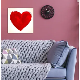 queence Leinwandbild »Danika« Herz   Herzbilder 1 Stk. tlg. Rotes Herz, Bild mit Herz, Wandbild, Deko, rot