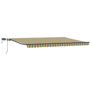 vidaXL Ausziehbare Markise Grün und Gelb 500 x 300 cm - Grün