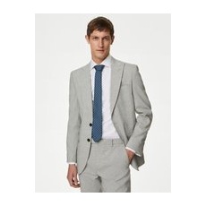 Mens M&S Collection Auf Figur geschnittene Anzugjacke mit hohem Leinenanteil - Light Grey, Light Grey, 36-SHT