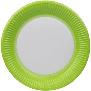 Talking Tables Grünes Papier, einfarbig, Einweggeschirr, rund, Grillabende, Picknick, Kindergeburtstag, Duschteller, Zubehör, 23 cm