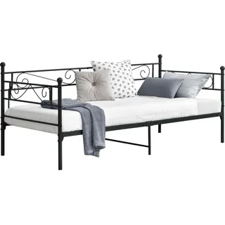 [en.casa] Metallbett Kerava 90x200 cm Schwarz