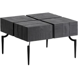 Livetastic Couchtisch , Schwarz , Holz , Mangoholz , massiv , quadratisch , konisch , 60x40x60 cm , Holzmöbel, Holztische, Wohnzimmertische Holz, Couchtische Holz