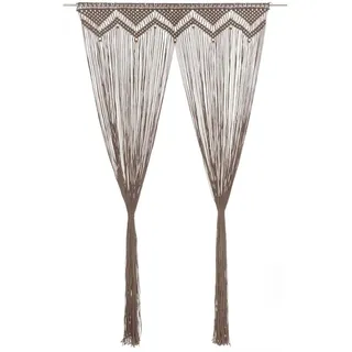 vidaXL Makramee Vorhang Handgefertigt Wandbehang Tapestry Türvorhang Dekovorhang Fenstervorhang Hochzeit Hintergrund Taupe 140x240cm Baumwolle
