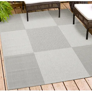 Andiamo In- und Outdoor Teppich wetterfest Arizona - Balkon Teppich wasserfest Outdoor-Teppich auch nutzbar als Wohnzimmerteppich oder Küchenteppich Grau 133 x 190 cm