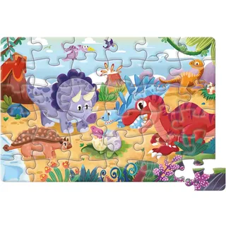 Dohe Educa - Progressives Puzzle für Kinder, 36 Teile aus Pappe, Dinosaurier-Thematik, Puzzle für Kinder von 4 6 Jahren, Lernmaterial