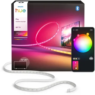 Philips Hue Play Gradient Lightstrip für 65-Zoll-TVs | RGBWWIC, Smart Light, Ambientebeleuchtung, LED Streifen, TV Sync, Farbpräzision, LED Farbwechsel, zuschneidbar, Smarthome