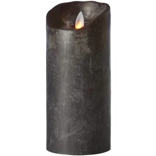 sompex LED Kerzen mit Timerfunktion und flackernder Flamme, anthrazit ⌀ 8cm, Höhe wählbar 12,5 cm, 18cm, 23cm, Adventskranz, Weihnachtsdeko, LED Deko, LED Kerze einzeln (Höhe 18cm)