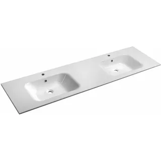 ARECA Gussmarmor-Doppelwaschtisch 181x51,5cm, weiß - Weiß