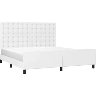 vidaXL Bettgestell mit Kopfteil Weiß 180x200 cm Kunstleder - Weiß