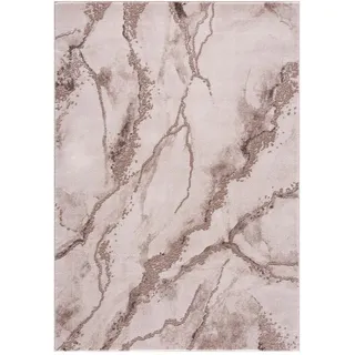 Carpet City Teppich »Chic« rechteckig 11 mm Höhe Kurzflor, Abstrakt, Marmor, Modern, Weicher Flor, beige