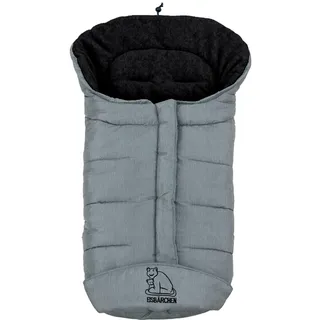 Fußsack HEITMANN FELLE "Eisbärchen - Winterfußsack Copy Fleece", Baby, grau (hellgrau), Polyester, Fußsäcke Fußsack, mit Fleecefutter, Mumienform möglich, für Kinderwagen, waschbar