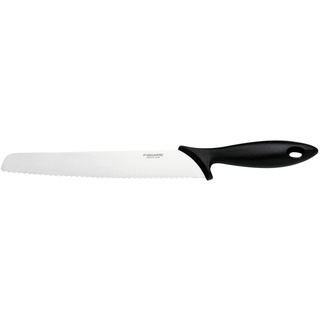 Fiskars Brotmesser mit Wellenschliff, Essential, Kunststoff/Edelstahl, Klingenlänge: 23 cm, Schwarz/Silber, 1065564