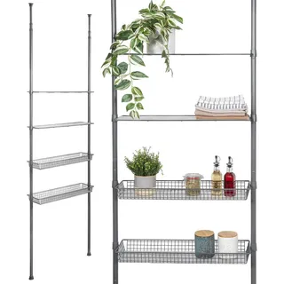 bremermann Teleskop-Regal, grau , Grau , Metall , 71.5x290x20 cm , Küchen, Küchenmöbel