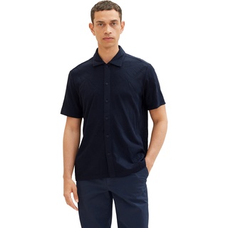 TOM TAILOR Herren 1036931 Sommer-Hemd mit Muster, 10668-Sky Captain Blue, 3XL