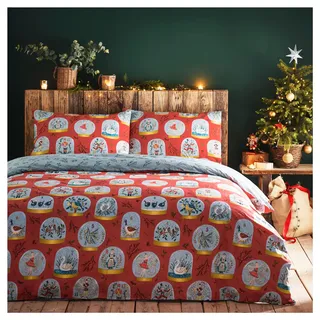 furn furn. Zwölf Tage Weihnachten King Duvet Cover Set, rot, König