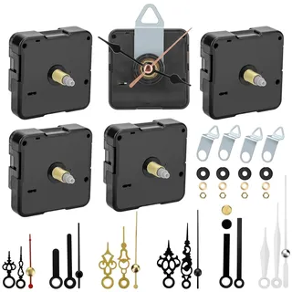EEEKit Uhrwerke für Wanduhr Lautlos, 5 Stück Quarz Uhrwerk mit 7 Paar Zeiger zum Selbsteinbau für Batterieuhr Kaminuhr Reparatur