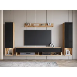 Home Affaire Wohnwand »AMADEO II« Komplett-Set, 4 Stk. tlg., braun