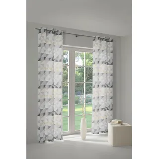 Vorhang WIRTH "Berlare" Gr. 2, grau (hellgrau), B:132cm H:175cm, Jacquard, Baumwolle, Polyester, Gardinen, Vorhang