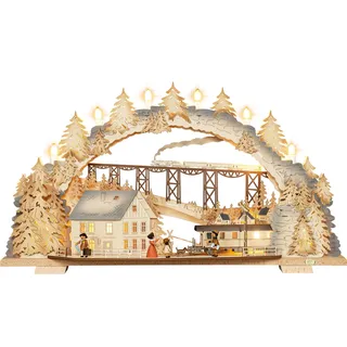 Tietze Erzgebirgsdegn LED Schwibbogen »variabel, Zugfahrt ins Erzgebirge exklusiv« 70x39x13 cm (BxHxT)