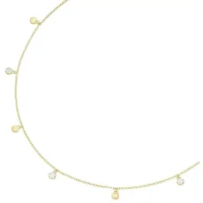 Bild Collier mit 7 Behängen, weißen Zirkonia und matt, Silber 925 goldfarben