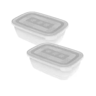Rotho Frischhaltedose rechteckig transparent 1,9 l 2-teiliges Set
