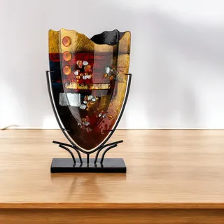 GILDE GLAS art Dekovase XL – Designer Deko abstrakte Vase Dekoobjekt – Home Design für Wohnzimmer Schlafzimmer – Höhe 58 cm