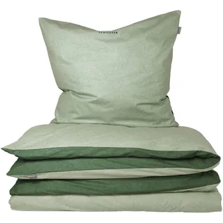 SCHIESSER Doubleface Unifarben Grün 155 x 220 cm + 80 x 80 cm