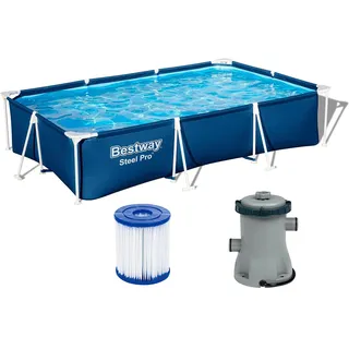 BESTWAY Steel Pro Set mit Filterpumpe 300 x 201 x 66 cm,