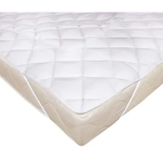 Zollner Topper Matratzenschoner 100x200 cm (weitere verfügbar), Gummizug, Weiß