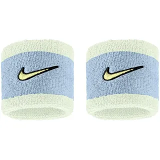 Nike Swoosh Classic Wristbands 2er Pack Schweißbänder Tennis Fitness Running Handgelenkbänder Sport, Cobalt Bliss/Volt Tint/Soft Yellow, One Size