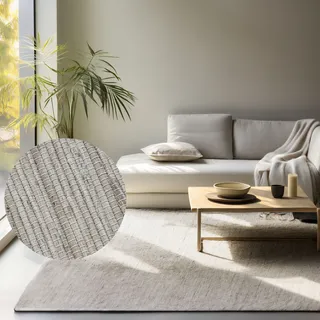 HANSE HOME Teppich »Dhaka Juteteppich« rechteckig 5 mm Höhe Läufer, handgewebt, Jute, Wolle, Natur, Wohnzimmer, Flur, Klassisch HANSE Home Naturweiß B : 120 cm 1 Stk.