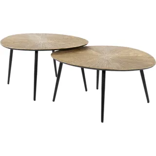 KAWOLA Couchtisch TIBALI Set 2-tlg. Metall bronze oval - Bronze