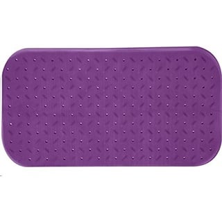 MSV Premium Duschmatte Badematte Badewannenmatte Badewanneneinlage antibakteriell rutschfest mit Saugnäpfen - Violett/Lila - duftet nach Rosen - ca. 36 x 76 cm - waschbar bei 60° Grad