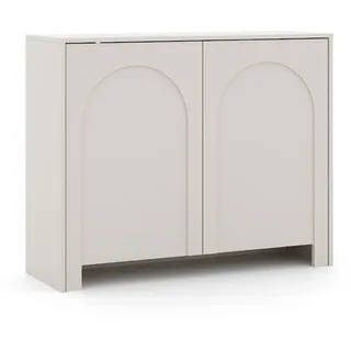 Vento 2D Sideboard 104 cm Kaschmir – Moderne Kommode mit Bogenfräsung & Push-to-Open – Design Anrichte 83 cm hoch, Extra schmal (35 cm Tiefe)