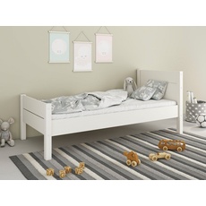 Bild Einzelbett »"ATSU ", ideal für Kinderzimmer«, zertifiziertes Massivholz (Kiefer), schlichtes Skandi-Design, weiß