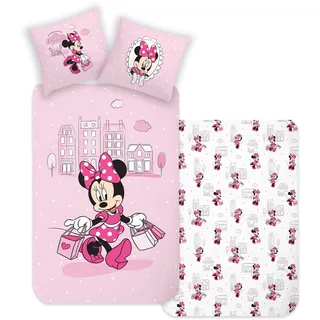 Minnie Mouse Shopping Bettwäsche Linon / Renforcé - Rosa