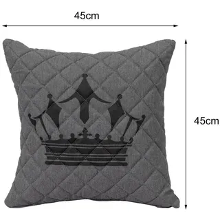 Gardenson Outdoor-Kissen , Grau, Dunkelgrau , Textil , Füllung: Polyester,Polyester , quadratisch , 45x45 cm , pflegeleicht, hochwertige Qualität, langlebig, für den Außenbereich geeignet, UV-beständig, wetterfest , Gartenmöbel, Gartenpolster & Auflagen, Gartenkissen