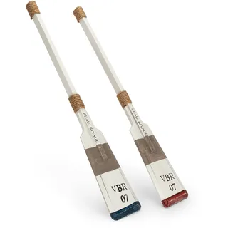NKlaus Set of 2 Decorative Paddles Wood Maritime Painted 80x12x4cm for wall Hanging with Hooks 11702