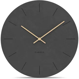 Cander Berlin MNU 2650 S XXL Wanduhr lautlos 50 cm ohne Tickgeräusche analog Wohnzimmer modern Vintage hellgrau Holzzeiger groß riesig